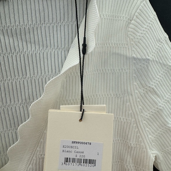 Sandro Blanc Cassé Short Sleeve Knit Top - Picture 6 of 6